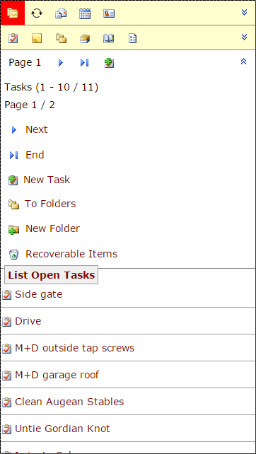 The OWA For Smartphone Expanded Tasks Context Menu in the Nokia N9.